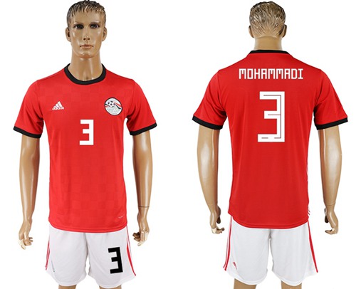 Egypt #3 Mohammadi Red Home Soccer Country Jersey - Click Image to Close